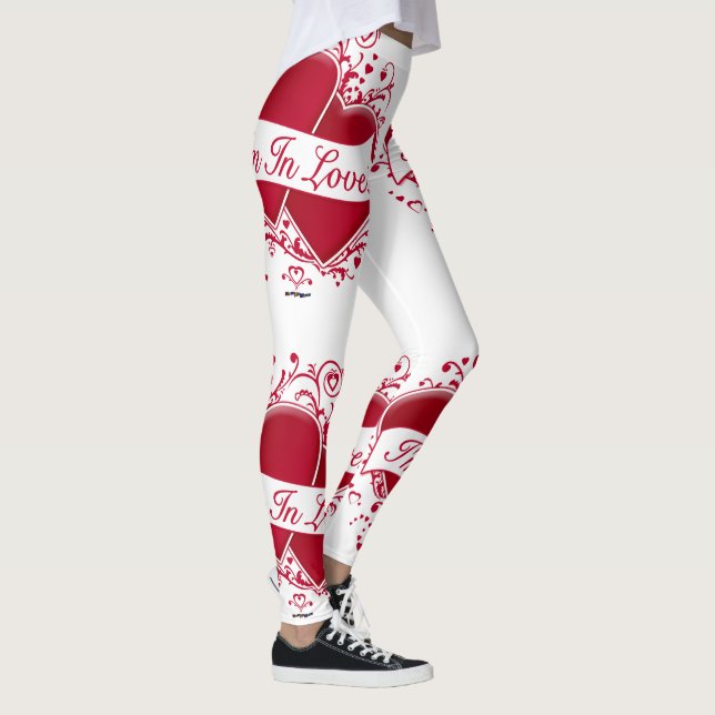 Jag är i Kärlek Red Hearts Leggings (Höger)