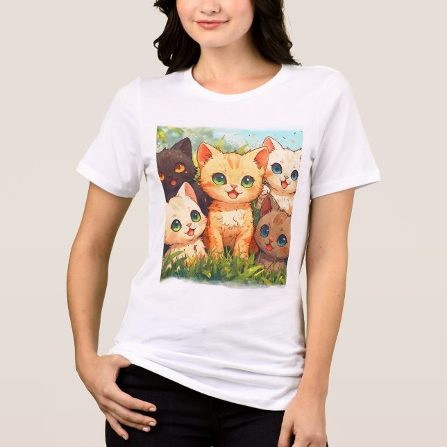 Jag är i Kitten Heaven-Tecknad Cat Design T Shirt (Framsida)