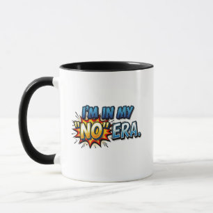 Jag är i min nej-era seriebok Popkonst Rolig kaffe Mugg