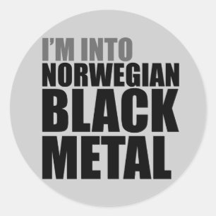 Jag är i Norska Svarta Metall Runt Klistermärke