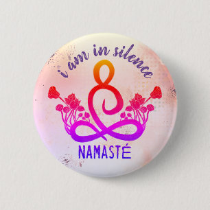 Jag är i Silence Meditation Button för Retreat Knapp