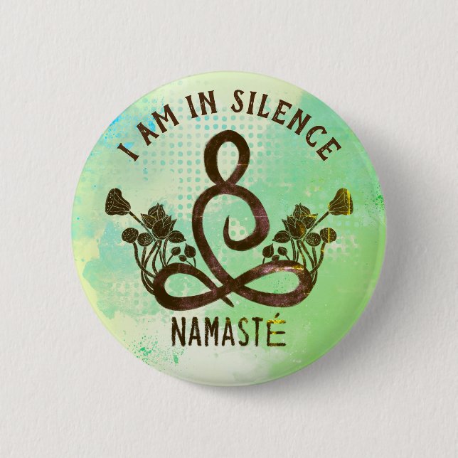 Jag är i Silence Meditation Button för Retreat Knapp (Framsida)