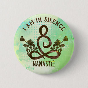 Jag är i Silence Meditation Button för Retreat Knapp