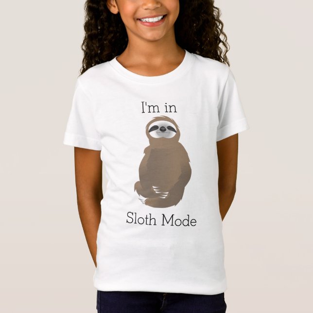 Jag är i Sloth Mode Brown Sleeping Sloth T Shirt (Framsida)