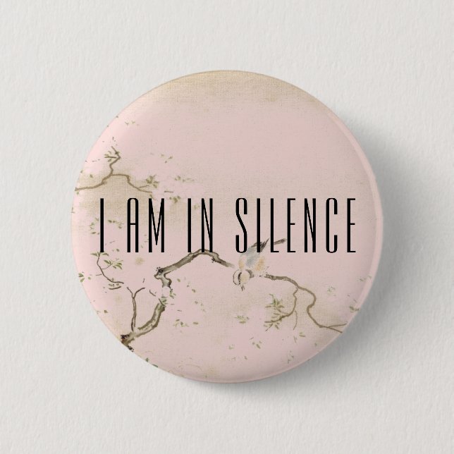 Jag är i tyst Meditation-knapp för retreat Knapp (Framsida)
