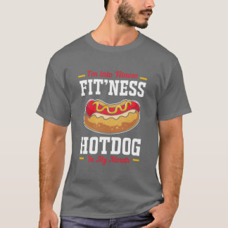 Jag är in i fitness snabbmat rolig korv retro t shirt