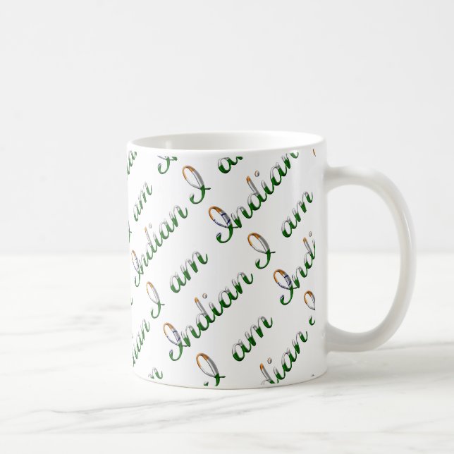 Jag är Indiska Land Pride Typografi Mönster Kaffemugg (Höger)