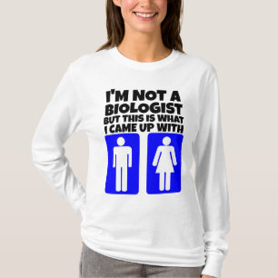 JAG ÄR INGEN BIOLOGIST - MALE & KVINNLIGA FONDENS T SHIRT