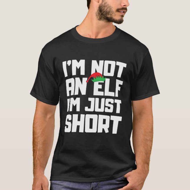 Jag är ingen Elf I'M Just Kort-julen Paja T Shirt (Framsida)