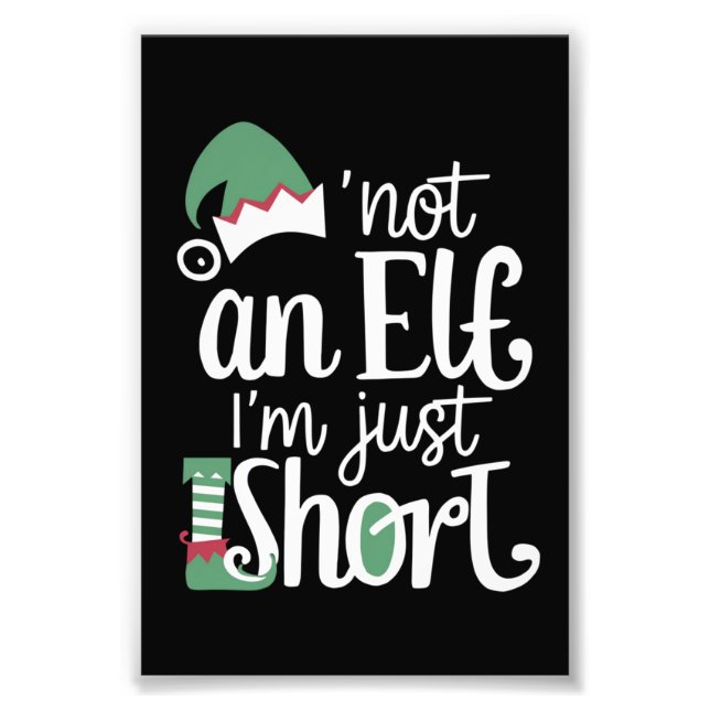 Jag är ingen Elf. Jag är bara Kort Julafton Fototryck (Framsidan)