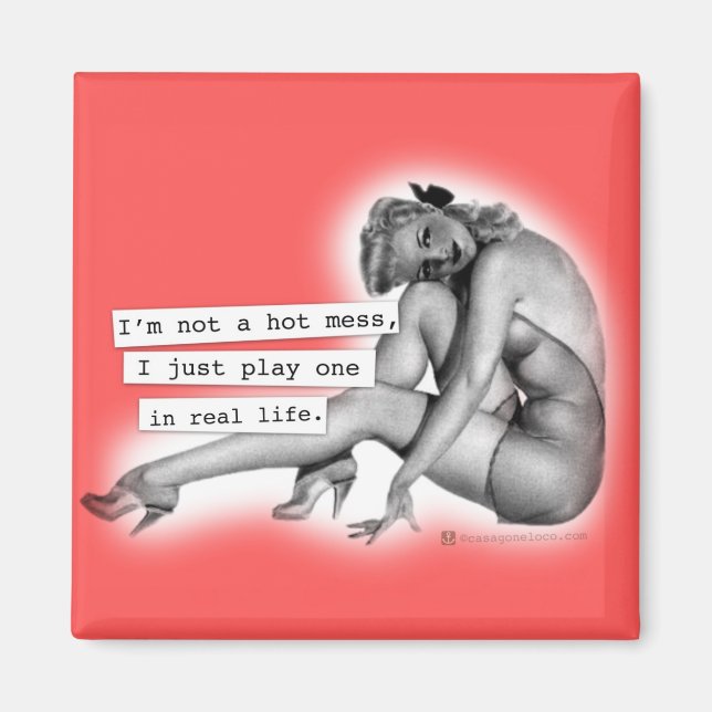 Jag är ingen Hett  Play One Pinup Girl Magnet (Framsidan)