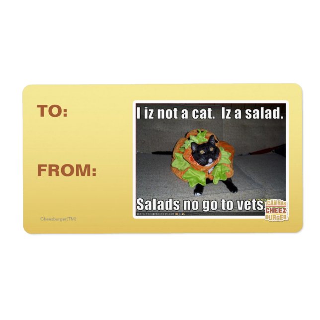 Jag är ingen katt. Iz en sallad. Fraktsedel (Framsidan)