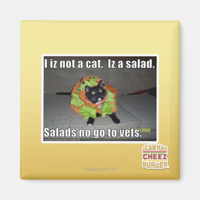 Jag är ingen katt. Iz en sallad. Magnet (Framsidan)