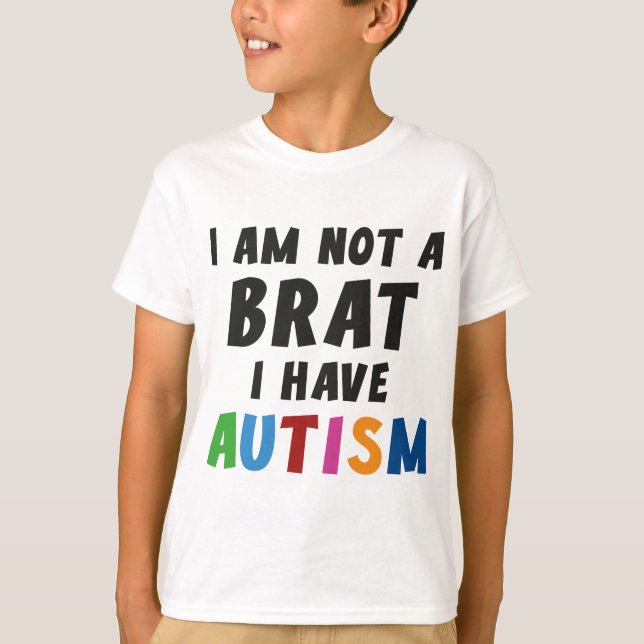 Jag är ingen katt, jag har autism t shirt (Framsida)