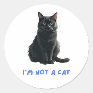 Jag är ingen katt runt klistermärke