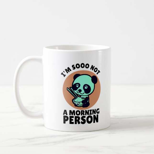 Jag är ingen morgon Person Panda Kaffemugg (Vänster)
