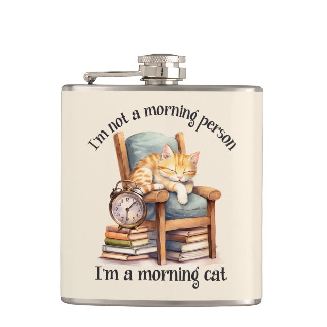 Jag är ingen morgonmänniska fickplunta (Framsidan)