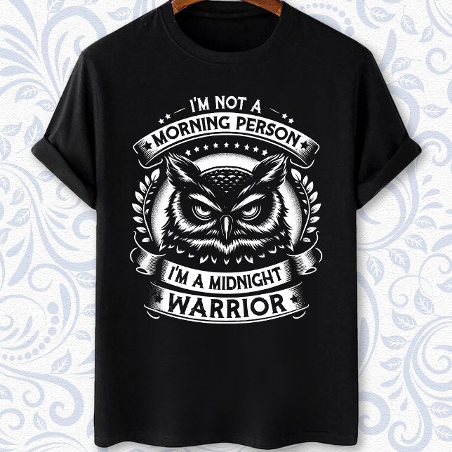 Jag är ingen morgonmänniska på natten, uggla t shirt (Skapare uppladdad)