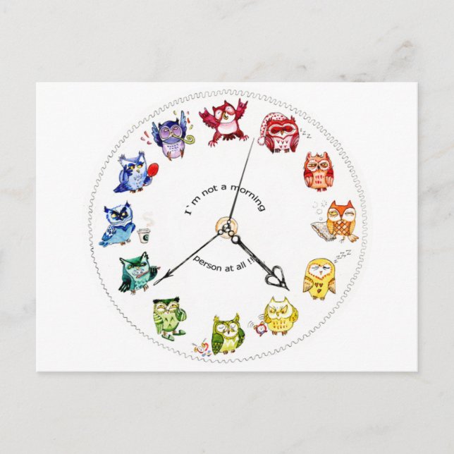 Jag är ingen morgonmänniska vykort (Framsida)