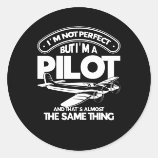 Jag är ingen Perfekt, men jag är en pilot Runt Klistermärke