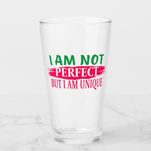 Jag är ingen perfekt, men jag är en unik glaskopp (Framsida)
