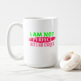 Jag är ingen perfekt, men jag är en unik kaffemugg