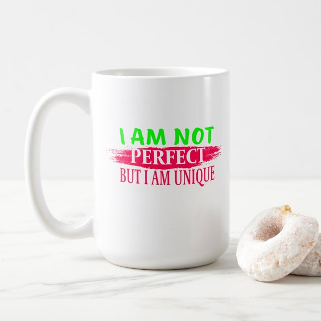 Jag är ingen perfekt, men jag är en unik kaffemugg (Med munk)