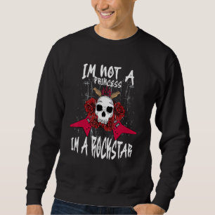 Jag är ingen prinsessa jag är en Rockstar Guitar P Lång Ärmad Tröja