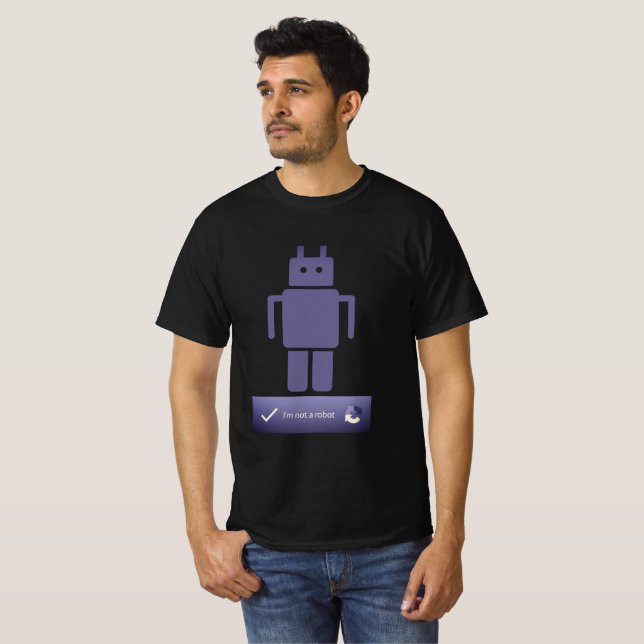 Jag är ingen robot - CAPTCHA T Shirt (Hel framsida)