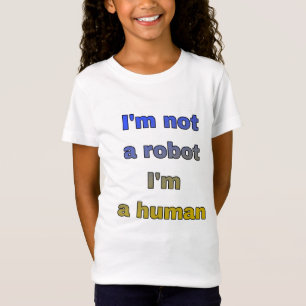 Jag är ingen robot, jag är människa t shirt