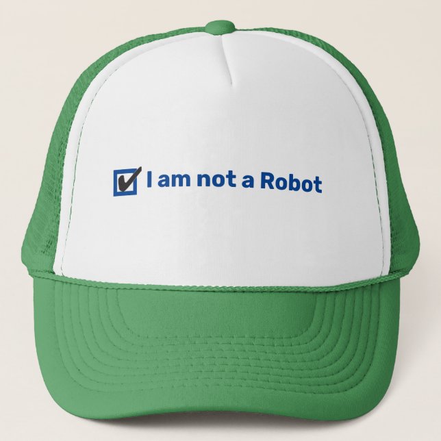 Jag är ingen Robot T-Shirt Keps (Framsida)
