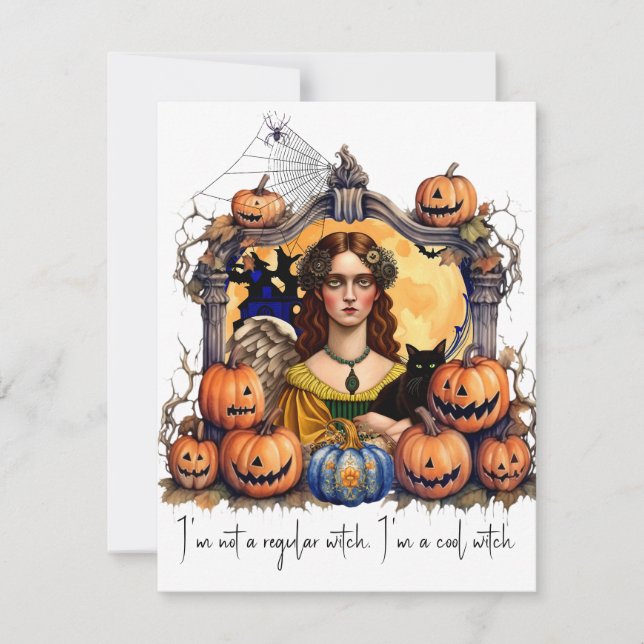Jag är ingen vanlig häxa, jag är en coola häxa anteckningskort (Framsida)