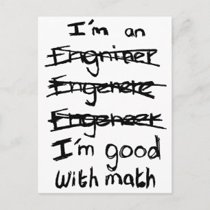 Jag är Ingenjör, jag är Bra med Math Postcards Vykort