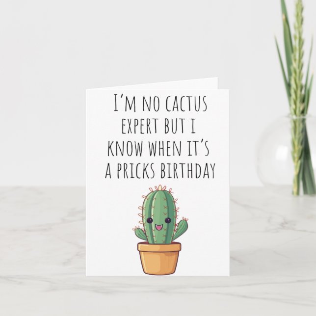 Jag är inget Cactus Expert Puns Birthday Card Kort (Framsida)