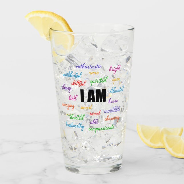 Jag är inspiration, positiv, Religiösa, kristen Glaskopp (Framsida Ice)