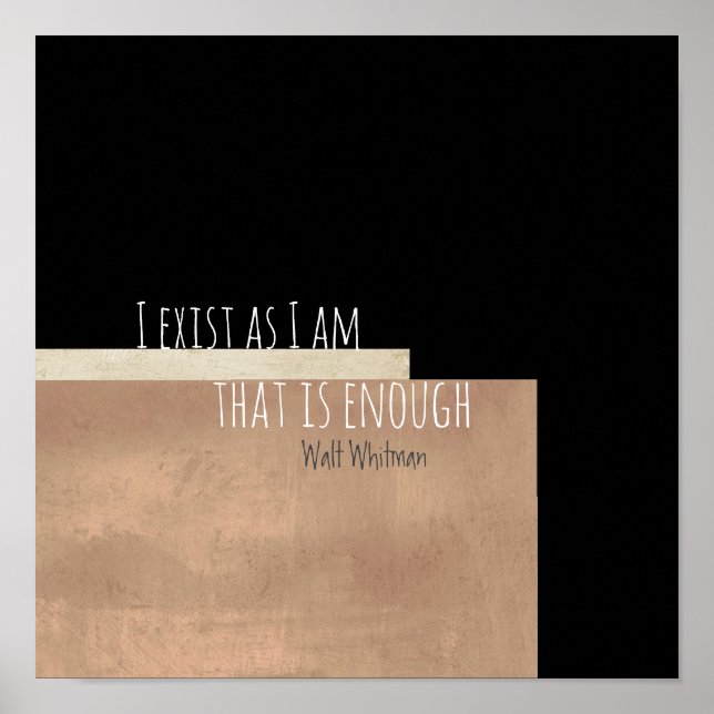 Jag är inspirationslös Walt Whitman-litterär citat Poster (Framsidan)