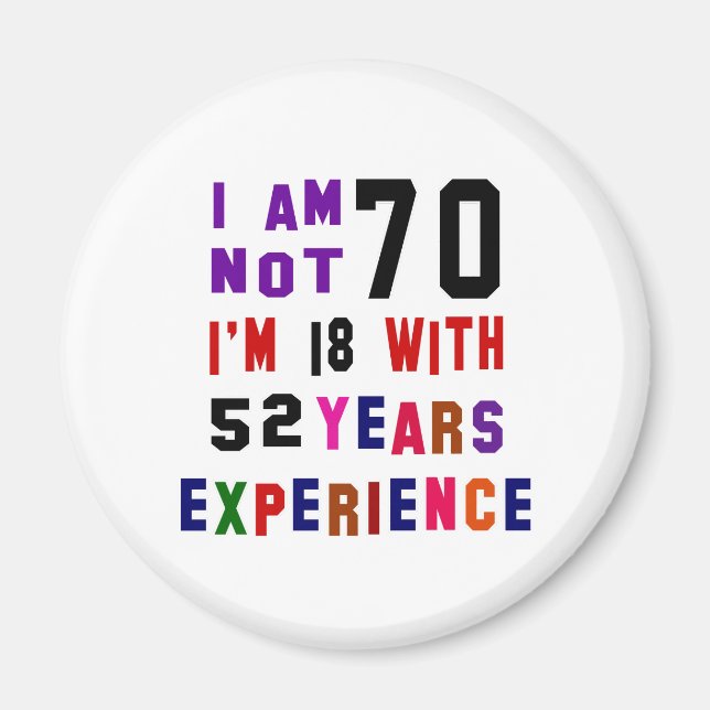 Jag är inte 70 magnet (Framsidan)