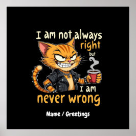 Jag är inte alltid Höger, men jag har aldrig fel Poster