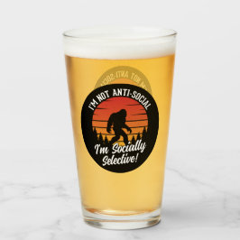 Jag är inte anti-Social Bigfoot Black Glaskopp