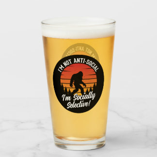 Jag är inte anti-Social Bigfoot Black Glaskopp