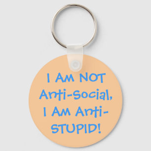 Jag är INTE anti-Social-nyckelkedjor Nyckelring