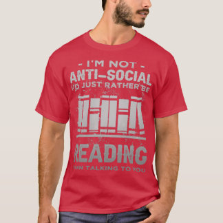 Jag är inte antisocial ID, utan läser bara introdu T Shirt