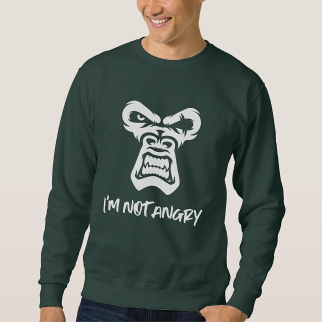 Jag är inte Arg, apan Lång Ärmad Tröja (Framsida)