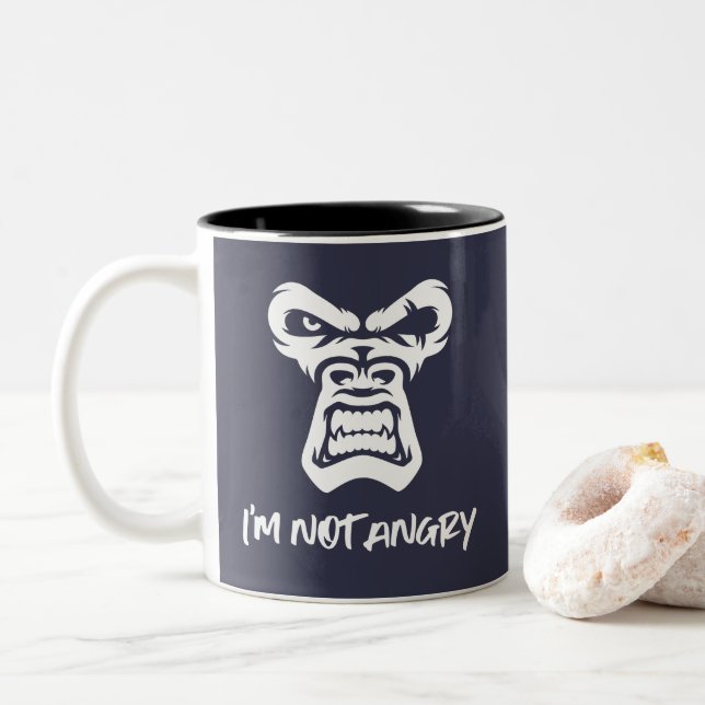 Jag är inte Arg, apan Två-Tonad Mugg (Med munk)