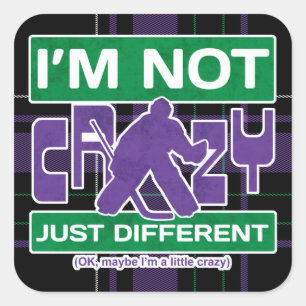 Jag är inte arg, Lusnyj Hockey Goalie Stickers Fyrkantigt Klistermärke