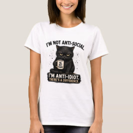 Jag är inte asocial, jag är anti-idiot – Rolig sva T Shirt