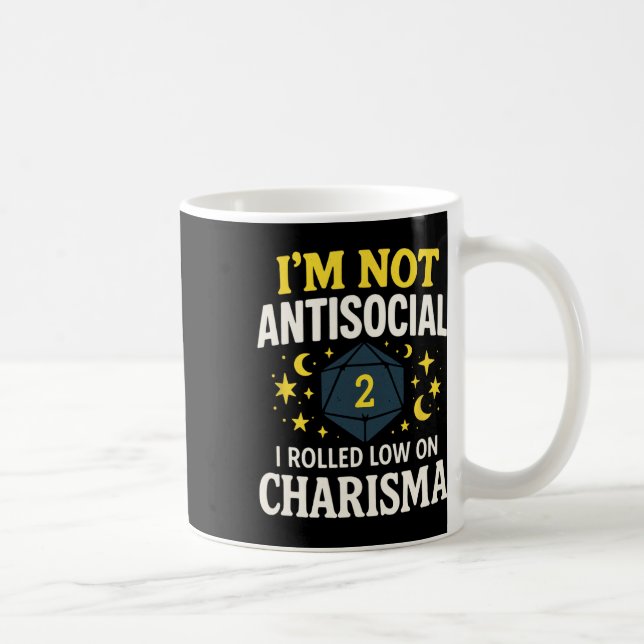 Jag är inte asocial - Rolig Tabletop Rpg-spelare  Kaffemugg (Höger)
