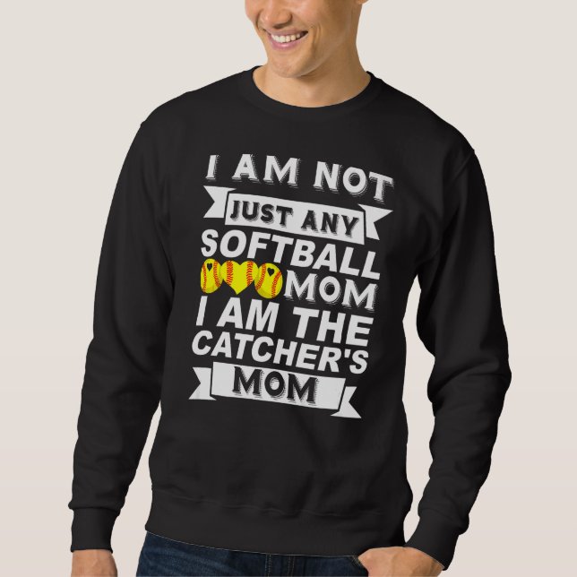 Jag är inte bara någon softball Mamma.. Jag är Cat Lång Ärmad Tröja (Framsida)