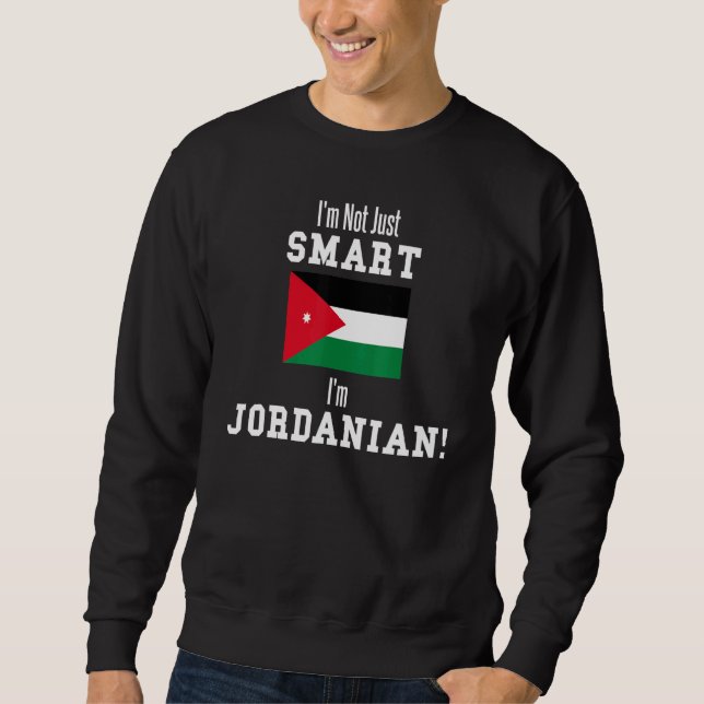 Jag är inte bara smart jag är Jordaniens Land Flag Lång Ärmad Tröja (Framsida)