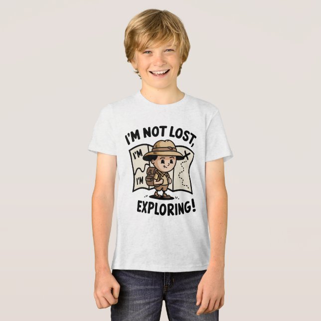 Jag är inte Borttappad, jag utforskar! - Cute Teck T Shirt (Framsida Full)